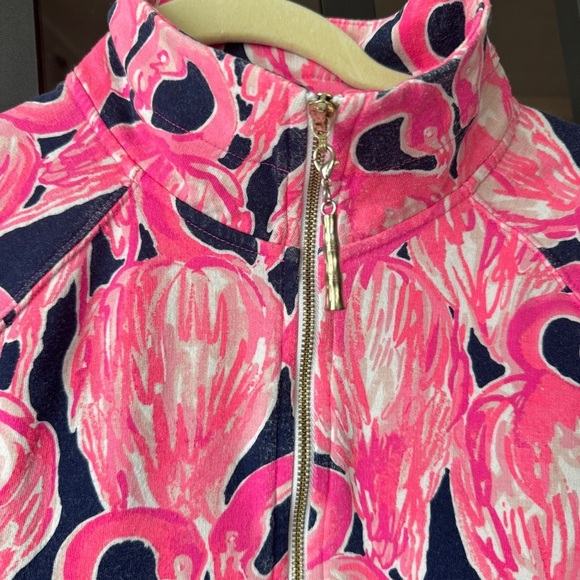 Lilly Pulitzer Zip up Jacket Skipper Popover Flamingo print Resortwear active - Picture 4 of 10